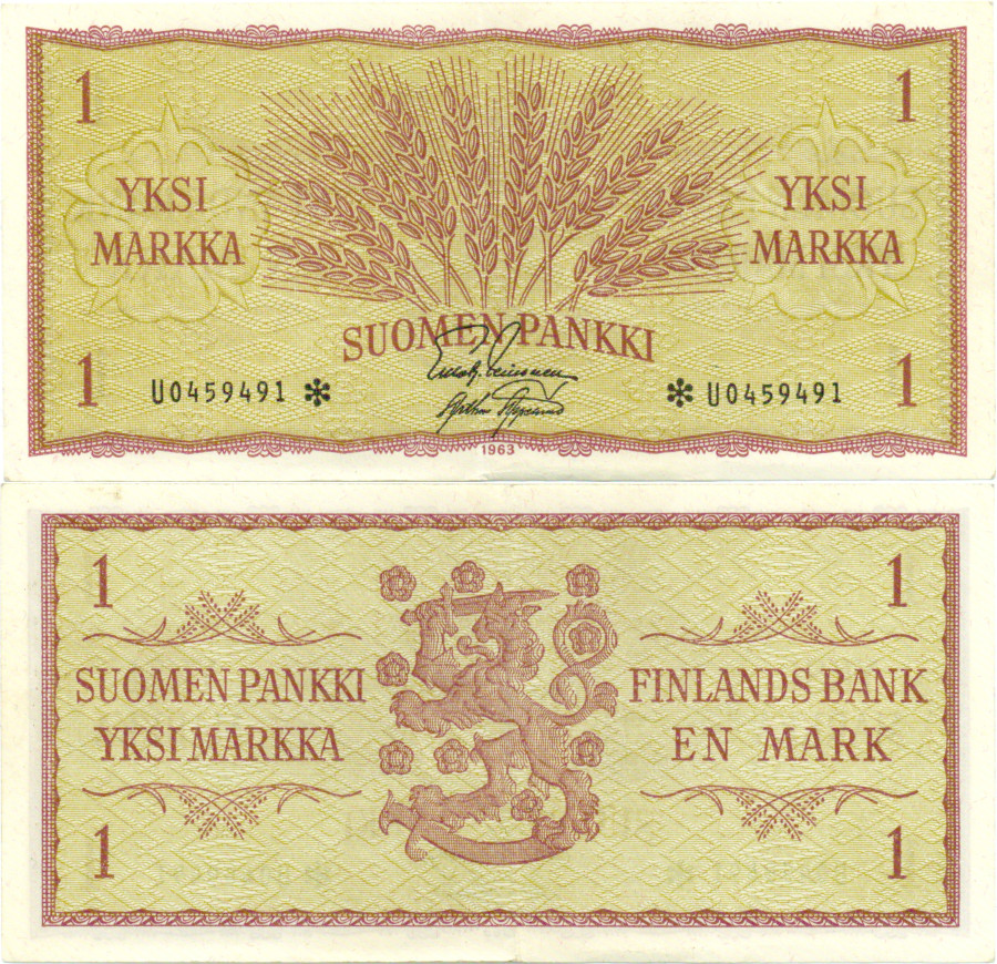 1 Markka 1963 U0459491* kl.6